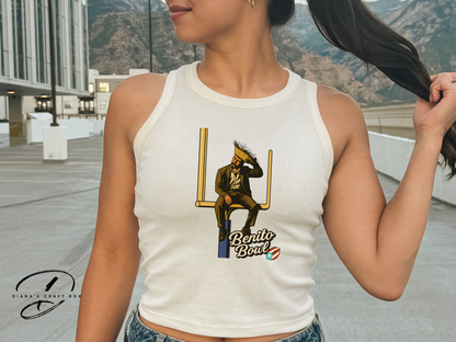 Benito Bowl with Puerto Rico football Crop Top/Baby Tee