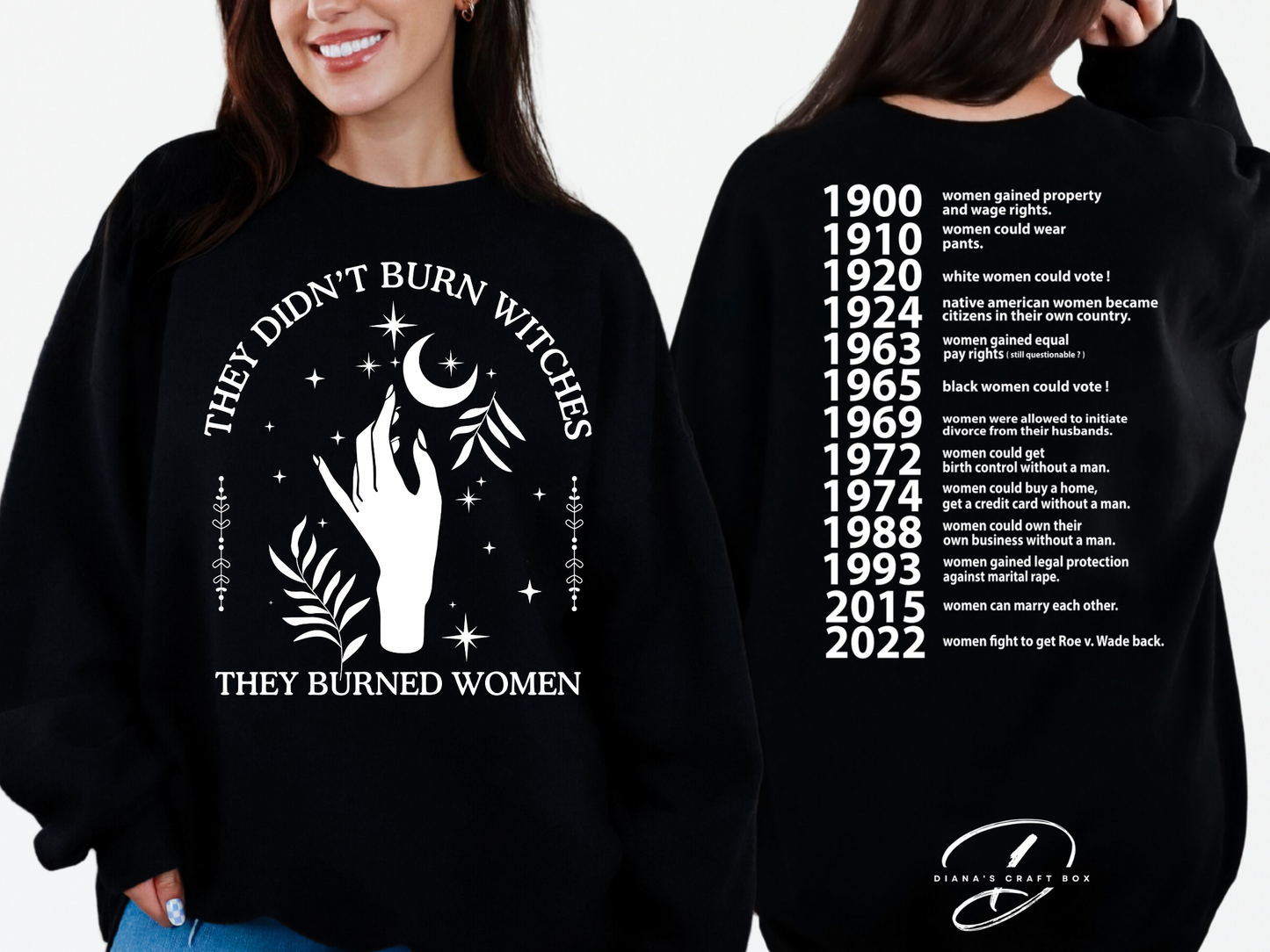 They didn't burn witches they burned women Sweatshirt (1 hand)