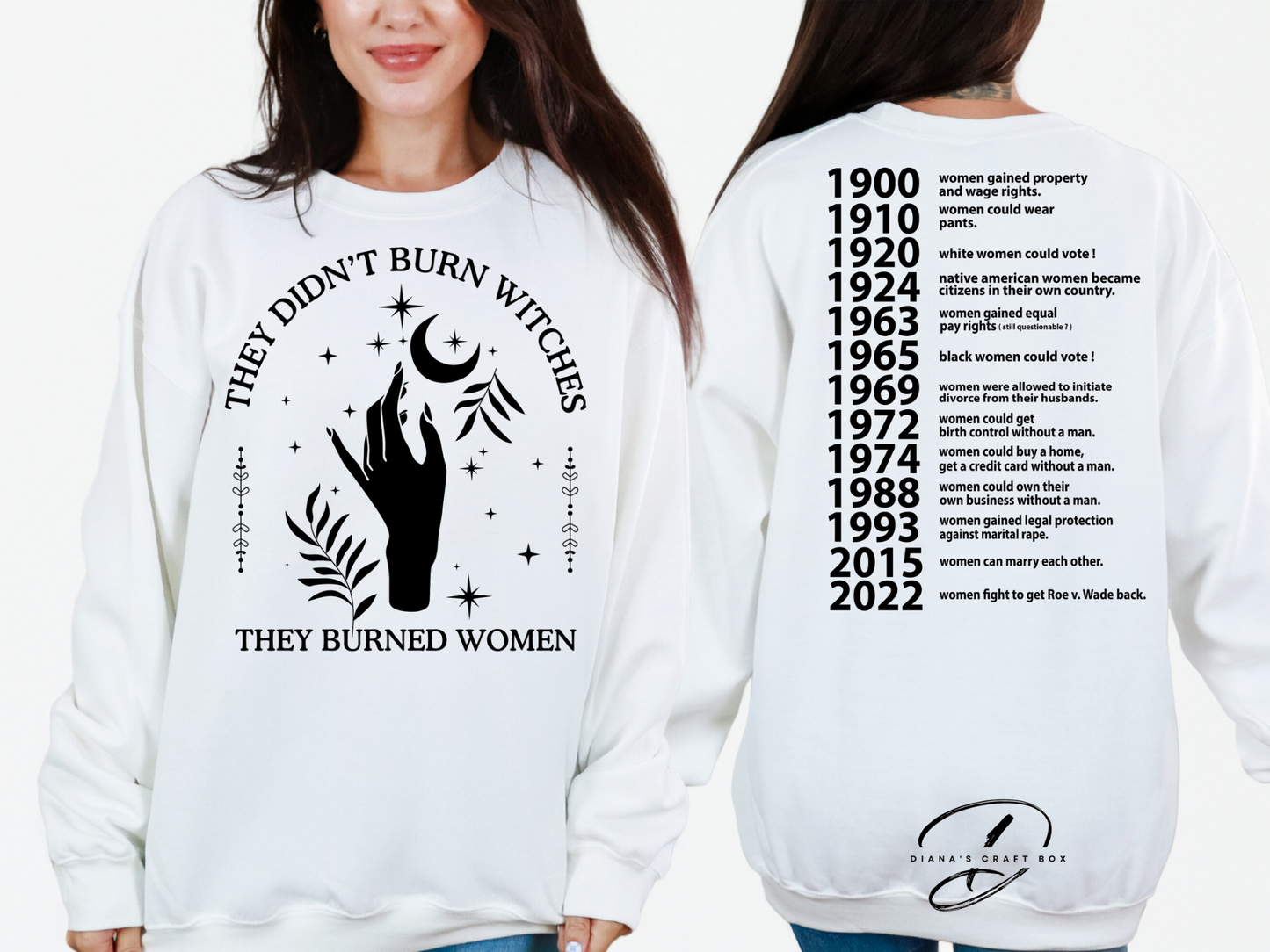 They didn't burn witches they burned women Sweatshirt (1 hand)