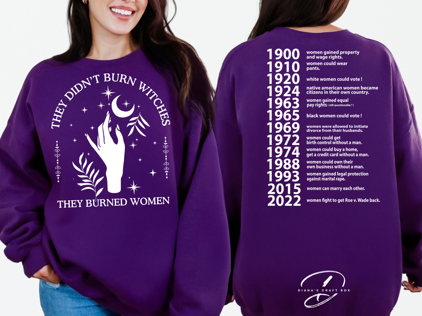 They didn't burn witches they burned women Sweatshirt (1 hand)