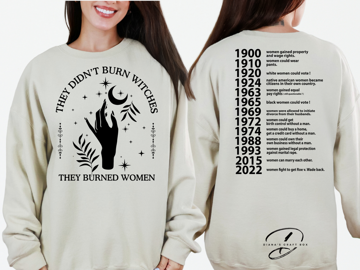 They didn't burn witches they burned women Sweatshirt (1 hand)