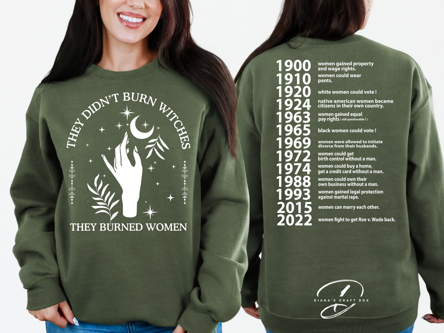 They didn't burn witches they burned women Sweatshirt (1 hand)