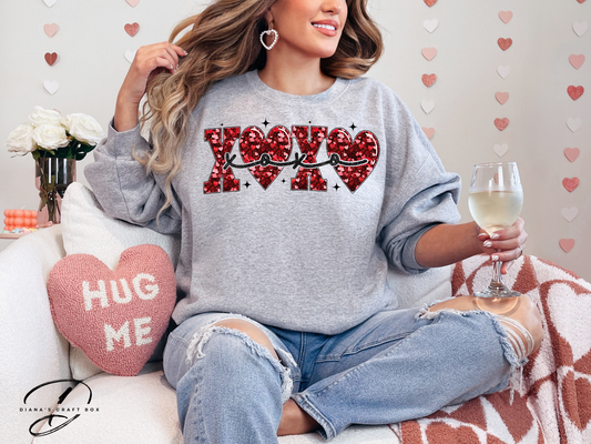 XOXO red glitter Sweatshirt