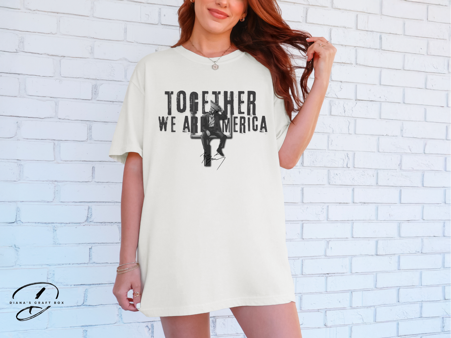 Together we are America (benito on goal post)