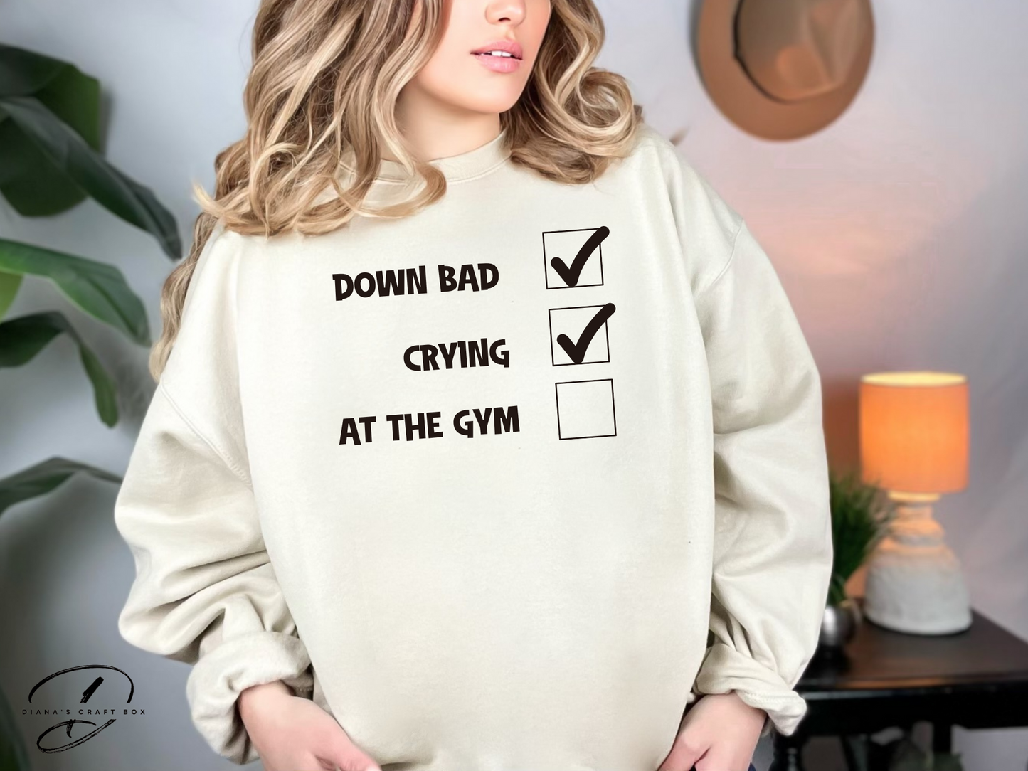 Down bad, crying, gym Sweatshirt