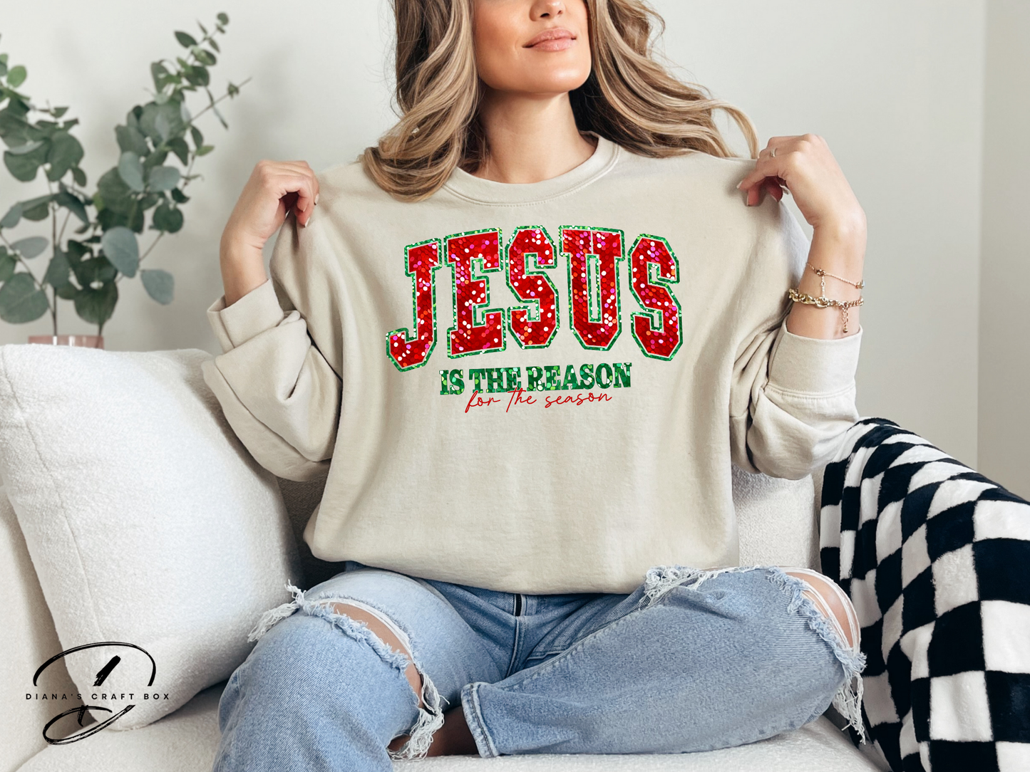 Jesus is the Reason Sweatshirt (glitter)