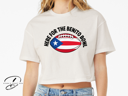 Here for the Benito Bowl Football Crop Top/ Racer Tank Top