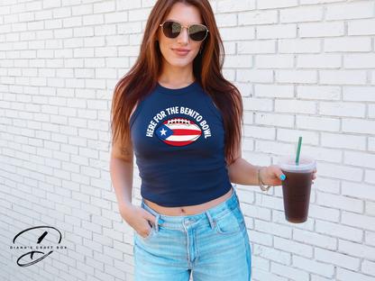 Here for the Benito Bowl Football Crop Top/ Racer Tank Top