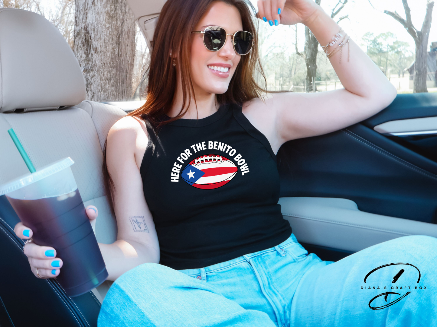 Here for the Benito Bowl Football Crop Top/ Racer Tank Top