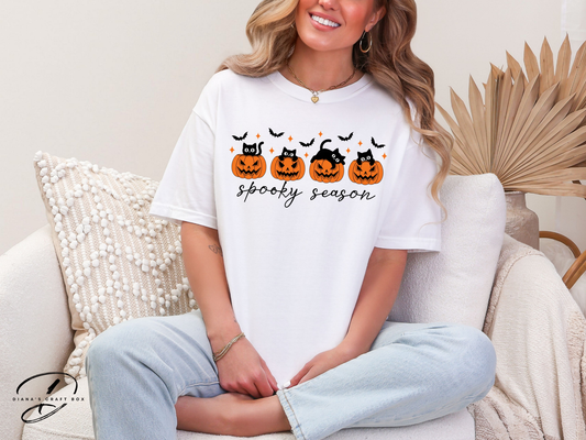 Spooky season pumpkins and cats T-shirt