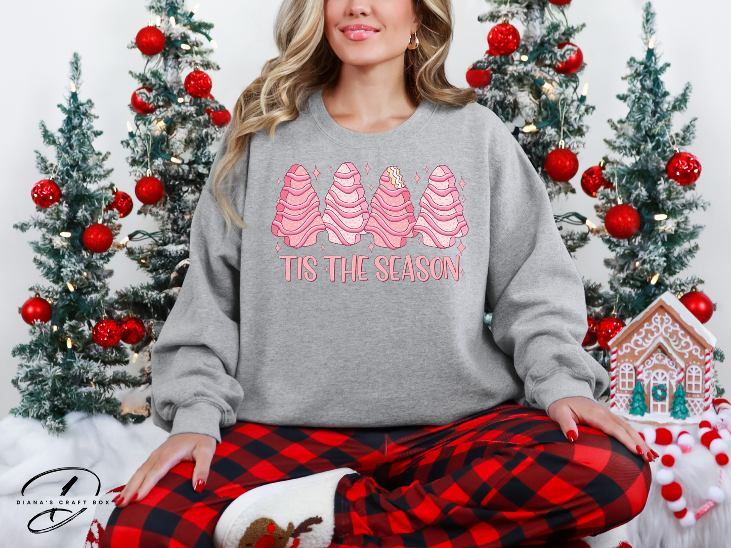 Pink Christmas Trees Sweatshirt