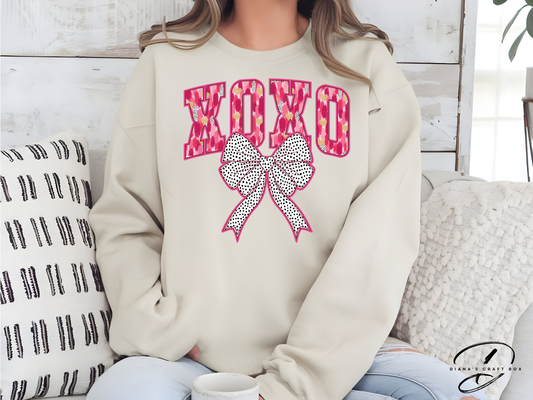 XOXO with bow Sweatshirt