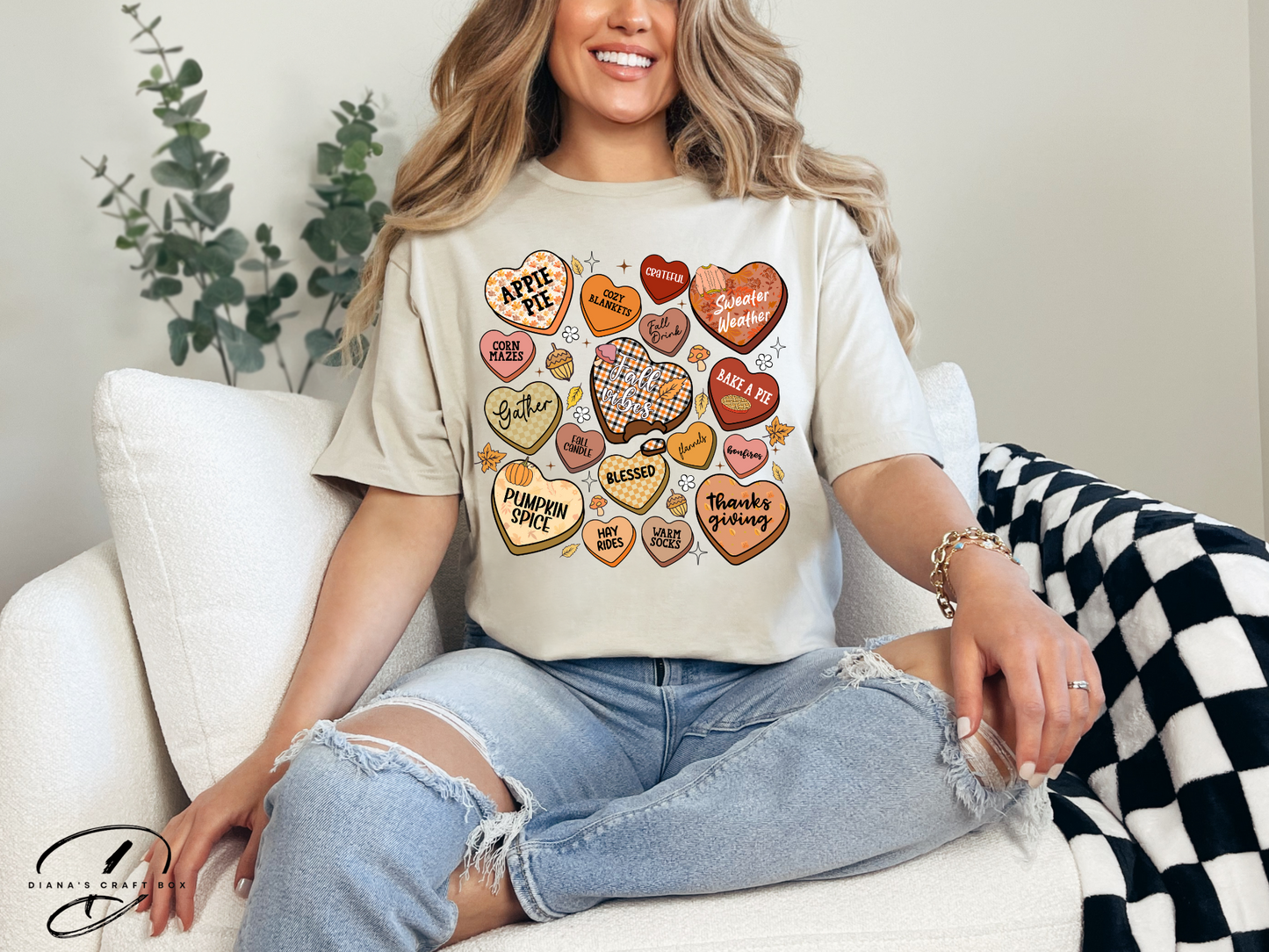 Fall vibes hearts T-shirt