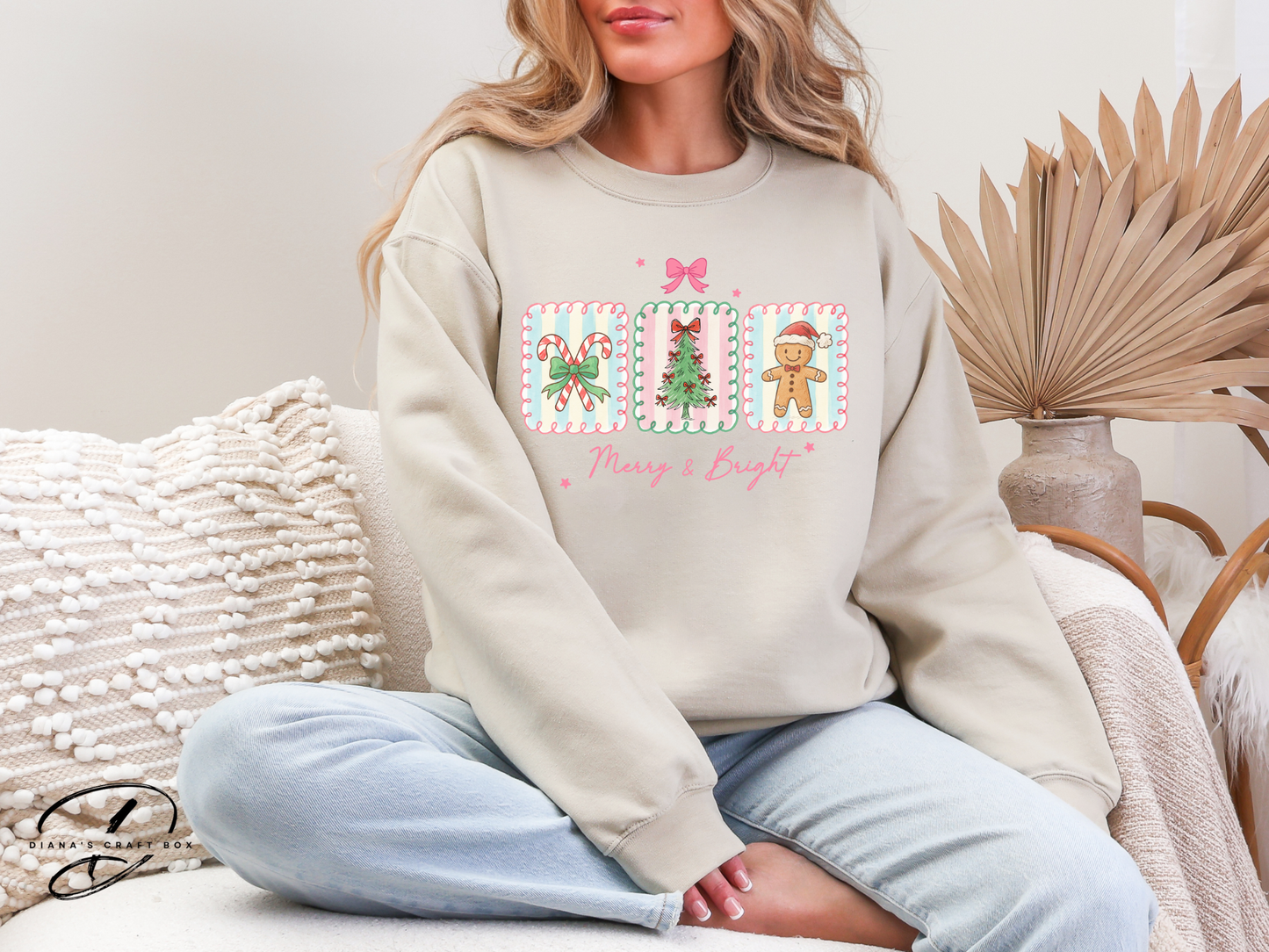 merry and bright stamps Sweatshirt
