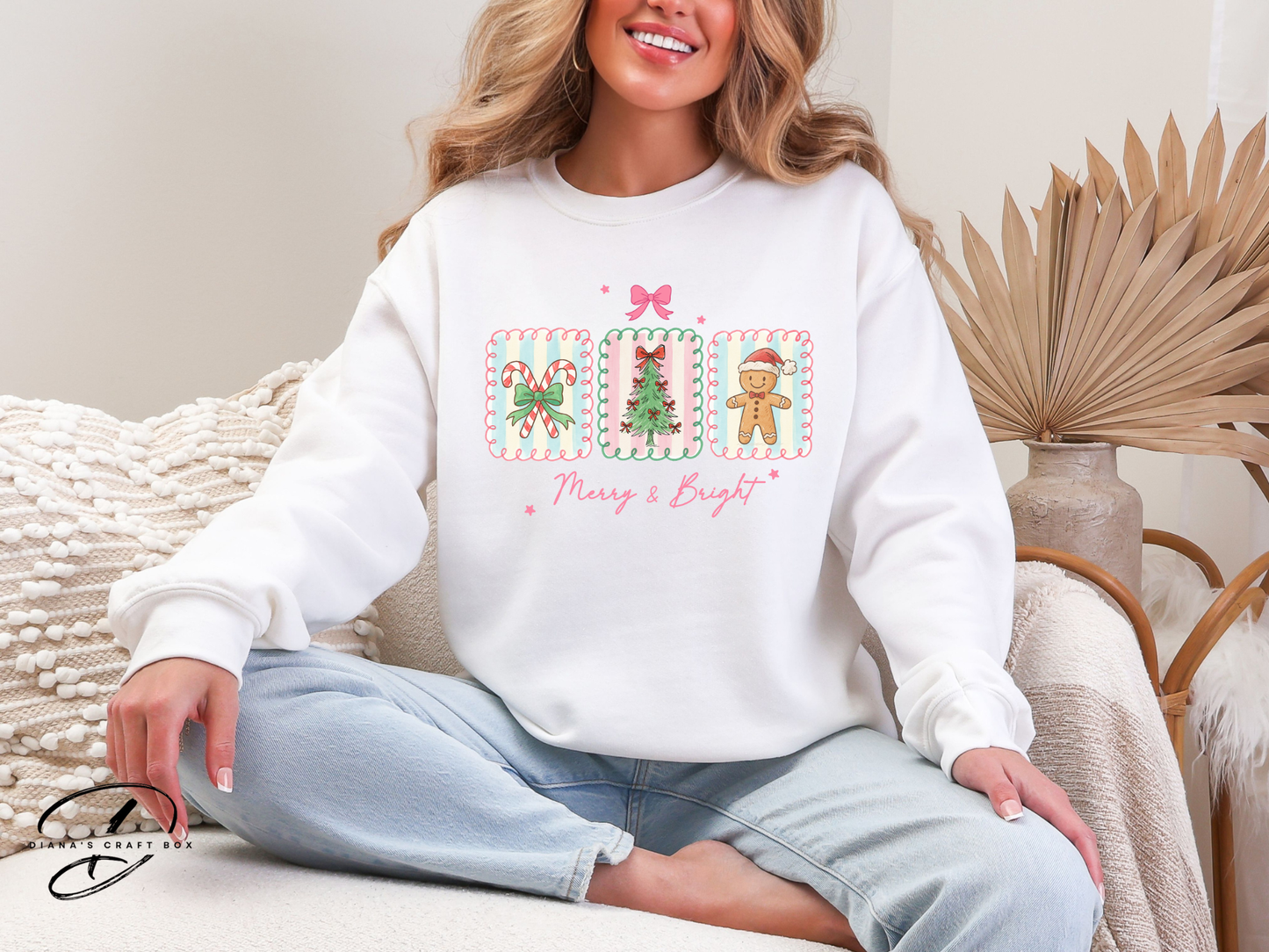 merry and bright stamps Sweatshirt