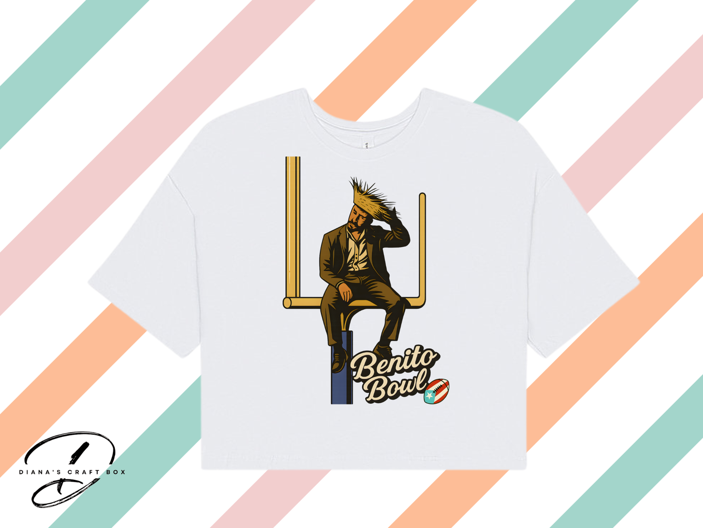 Benito Bowl with Puerto Rico football Crop Top/Baby Tee