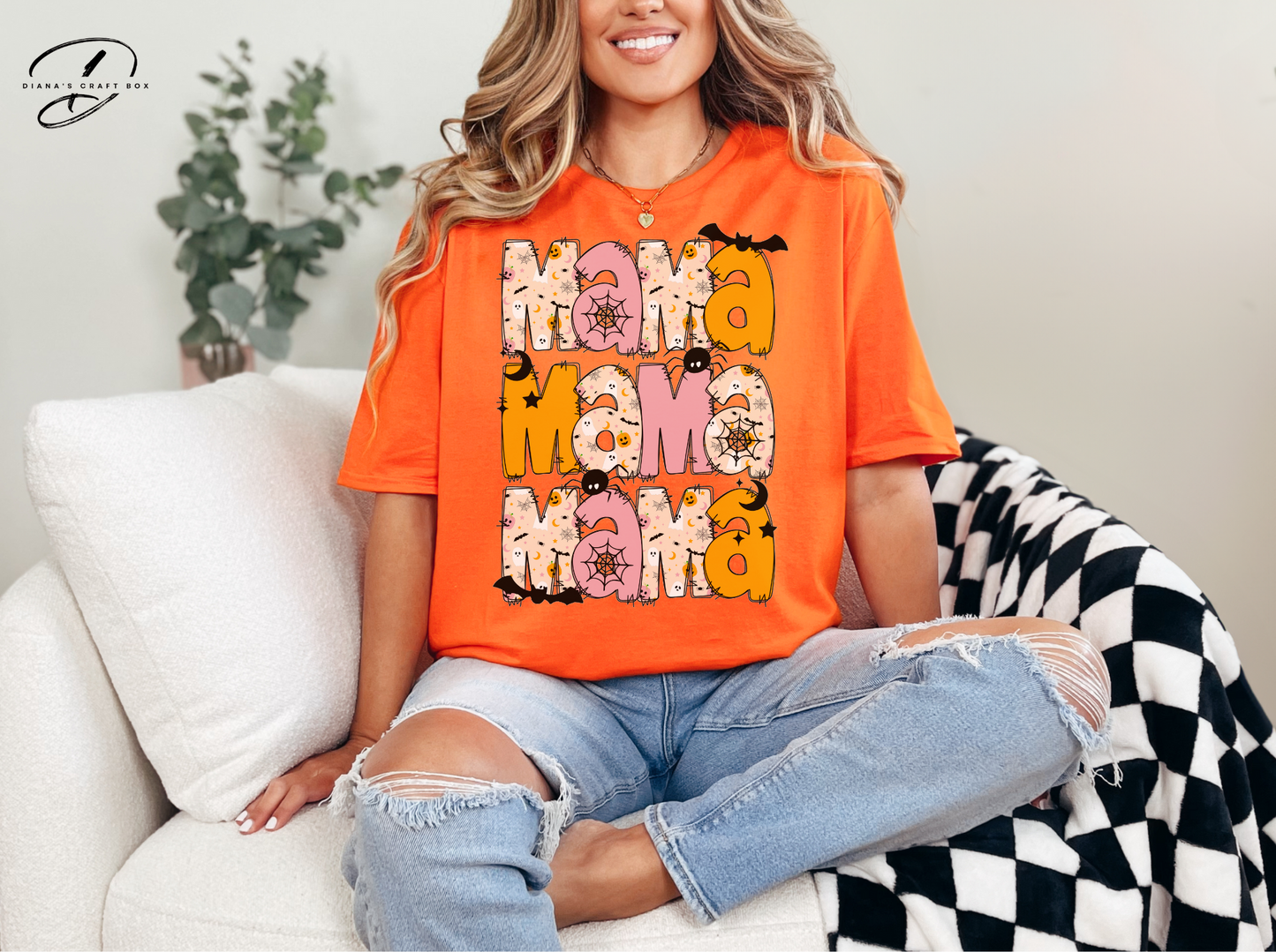 MAMA orange spooky T-shirt