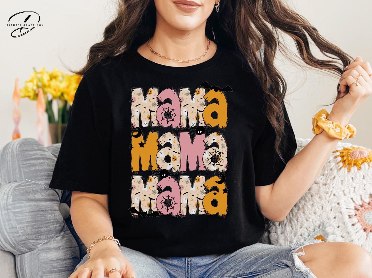 MAMA orange spooky T-shirt