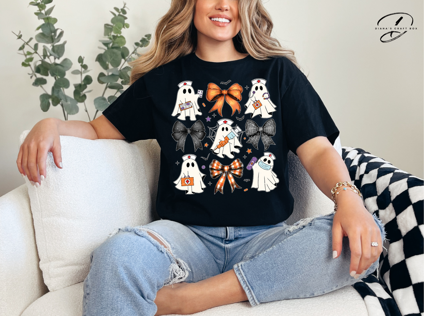 Halloween Nurse Coquette Ghost Shirt