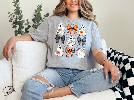 Halloween Nurse Coquette Ghost Shirt